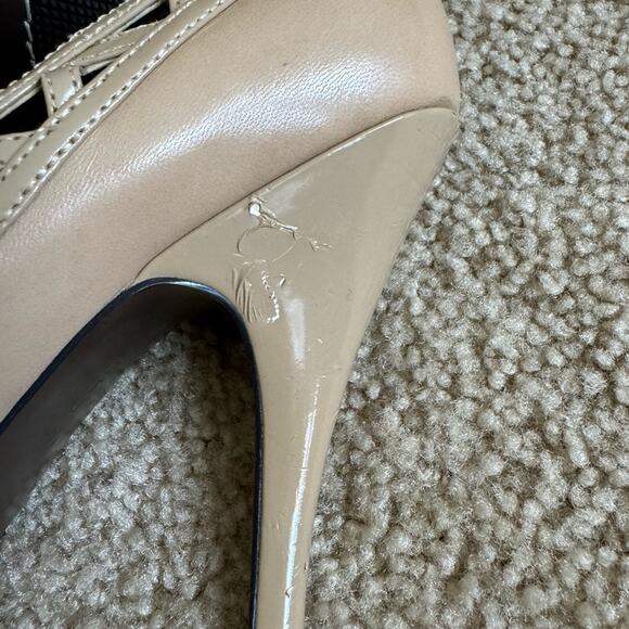 Ellen Tracy Madison Peep-toe heels Sandals Beige/Tan Size 7 - Picture 7 of 12